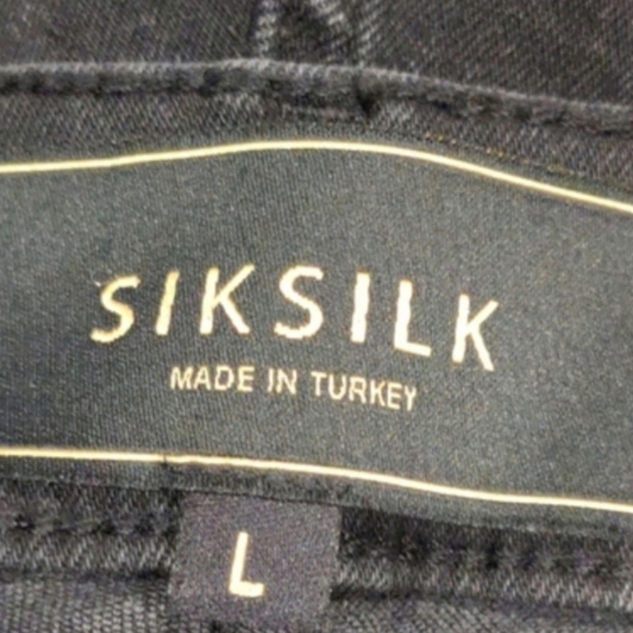 SikSilk Black Distressed Skinny Fit Denim Shorts - Picture 4 of 8